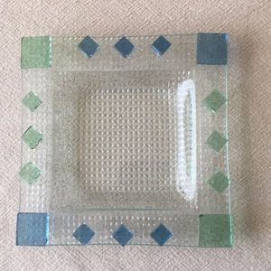 Simple Blue and Green designed Jewelry tray / Ash tray